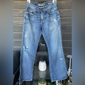 BKE Blue Distressed Grunge Straight Leg Jeans 29R